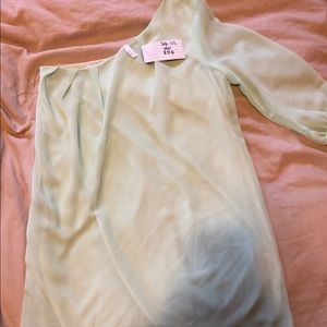 One sleeved mint dress